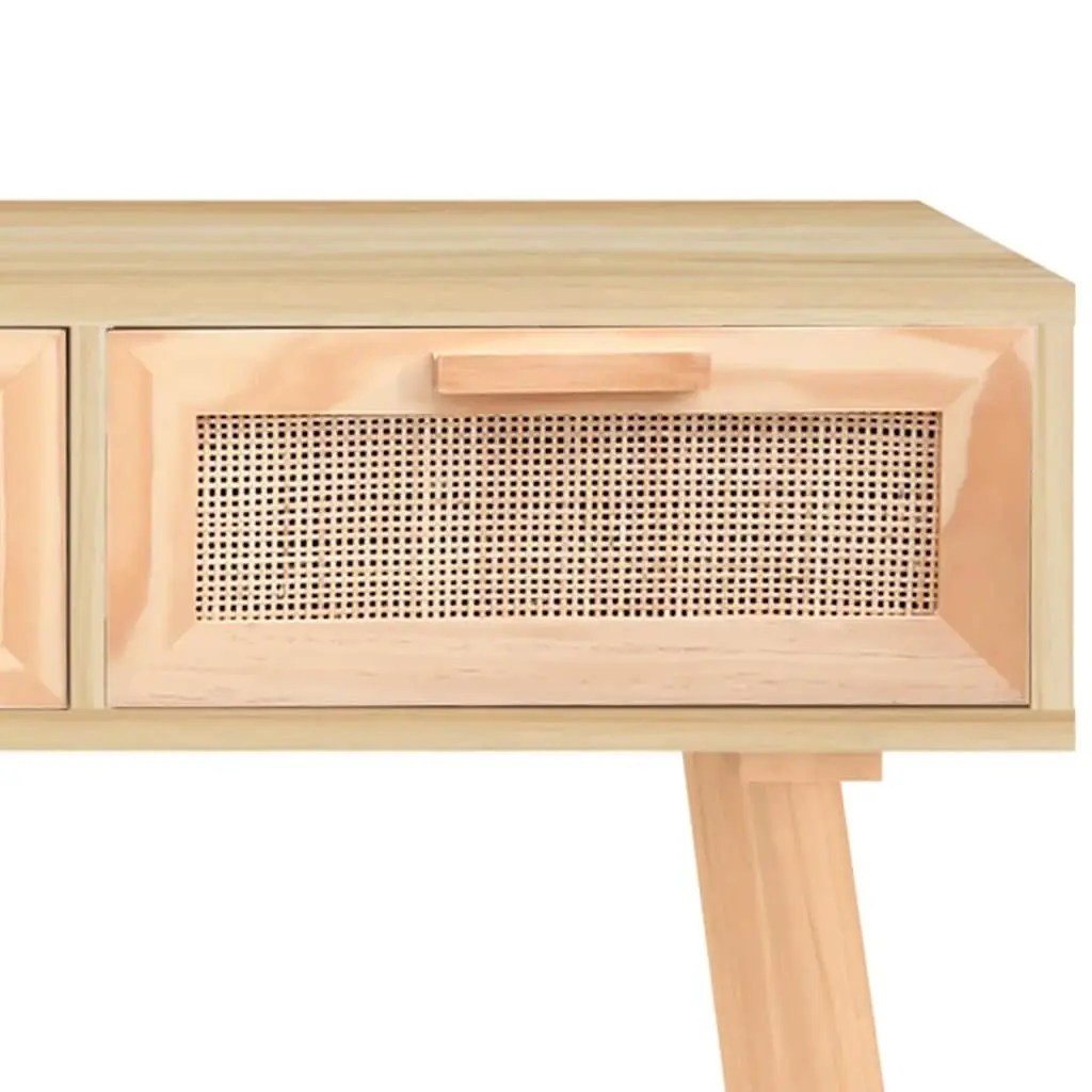 Rattan Weaving Console Table with Storage Drawers