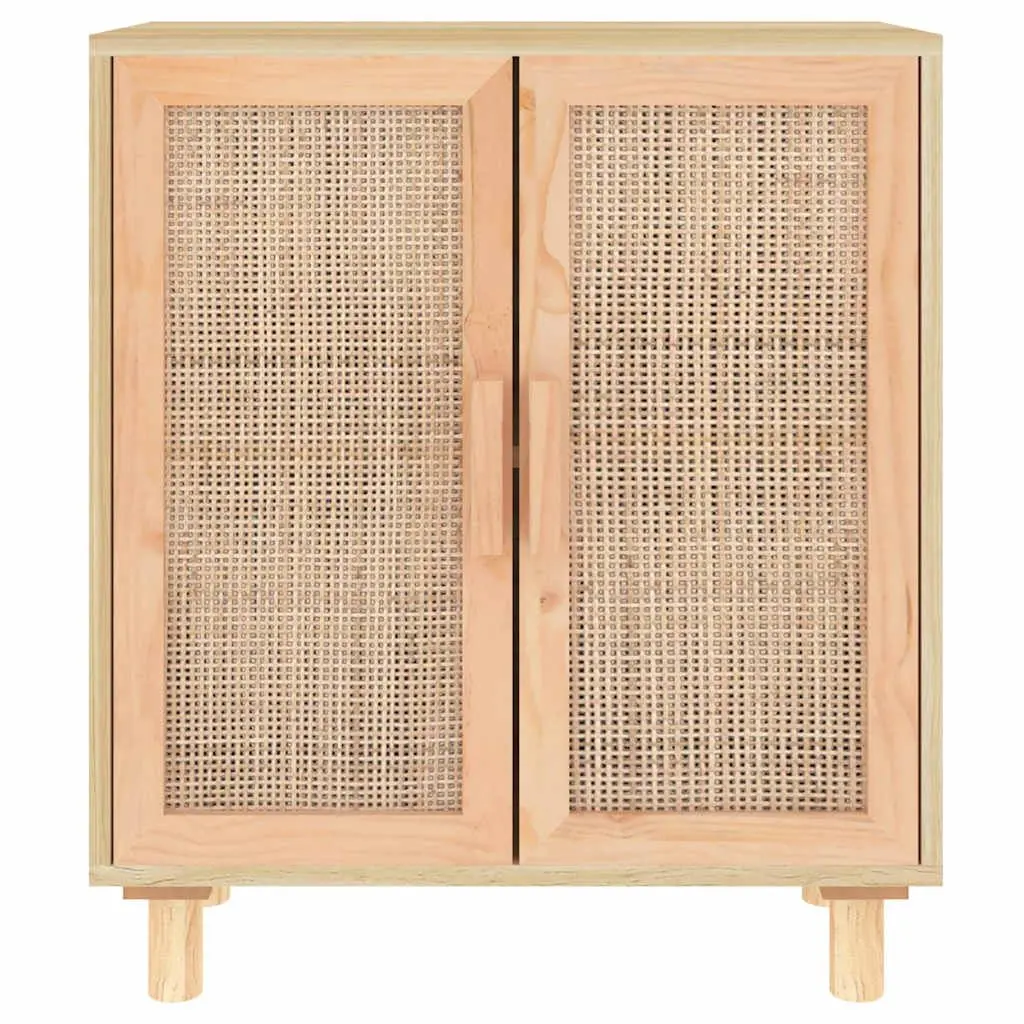 Sideboard Brown 60x30x70 cm Storage Cabinet with Rattan Door Design Furniture