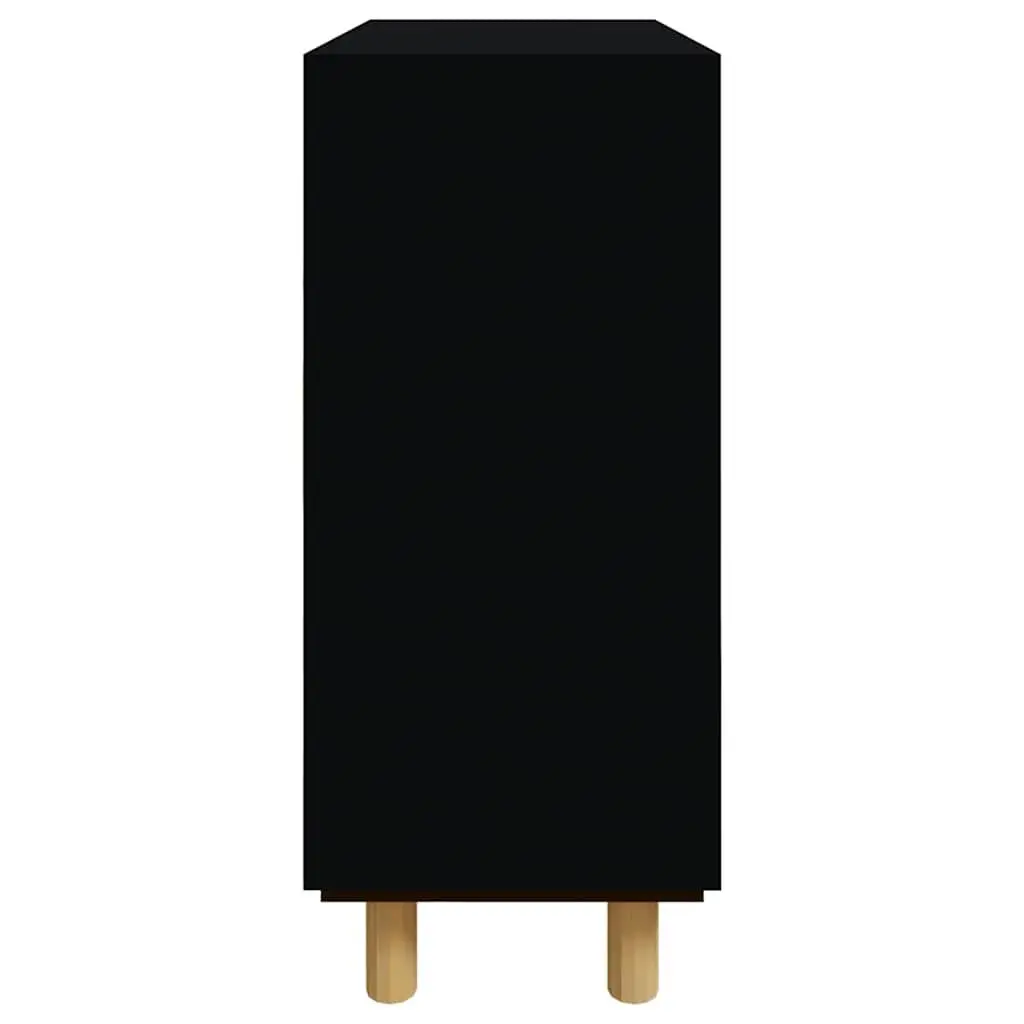 Black Sideboard Storage Cabinet with 3 Drawers