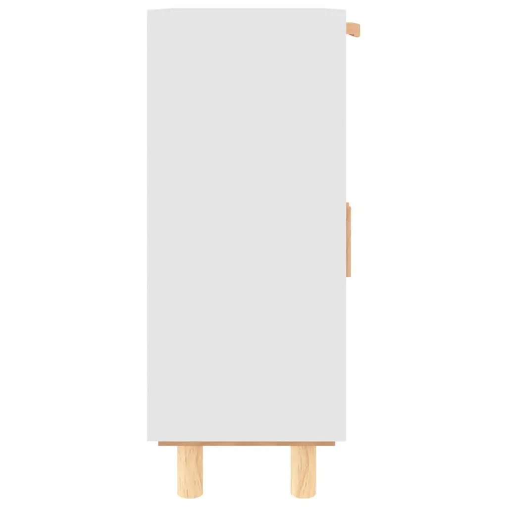 White Sideboard Cabinet with Rattan Doors and Drawers