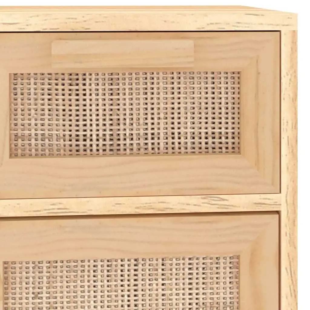 Sideboard Cabinet Brown Storage Furniture 60x30x75cm Solid Wood Pine Rattan
