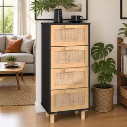 Charming Sideboard Storage Cabinet 40x30x90cm Black