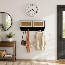 Charming Wall-mounted Coat Rack with Storage Compartments