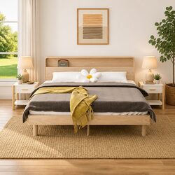 Set of 2 White Engineered Wood Bedside Tables