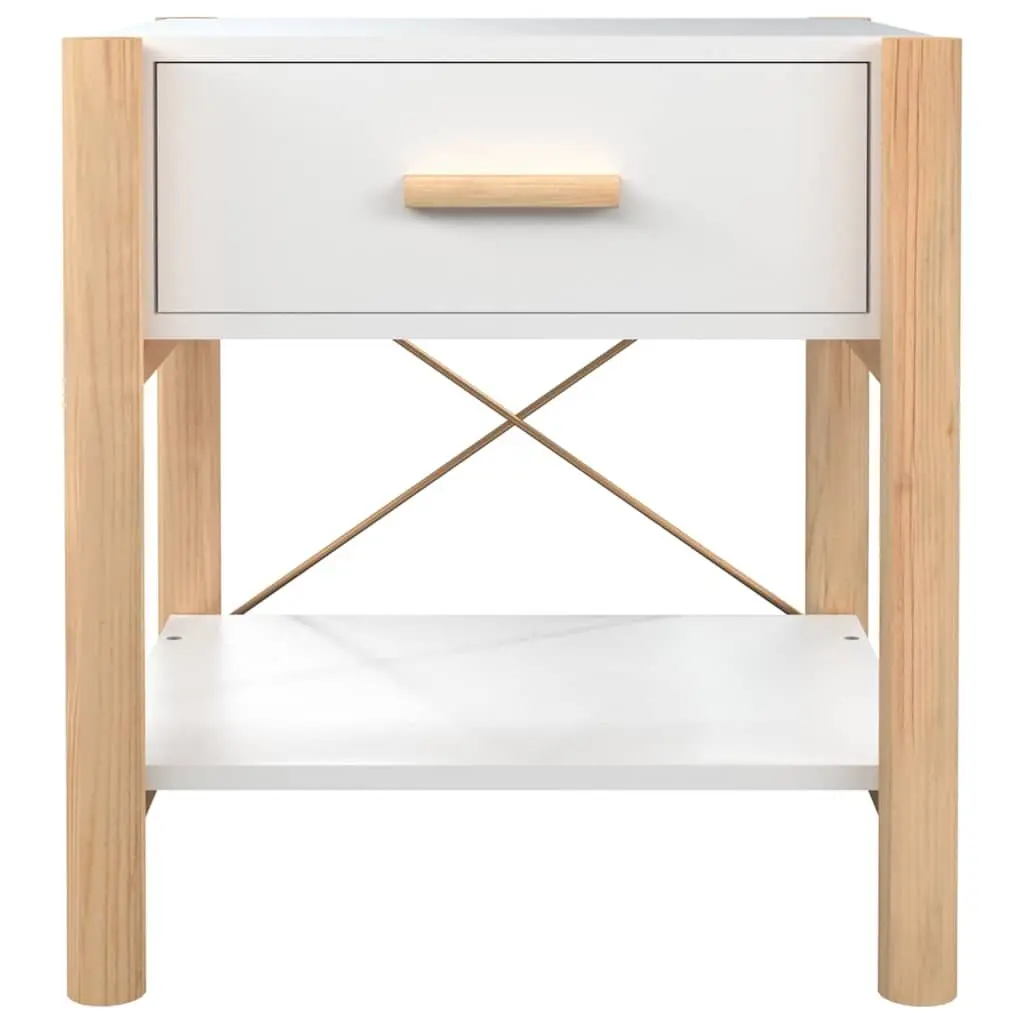 Set of 2 White Engineered Wood Bedside Tables