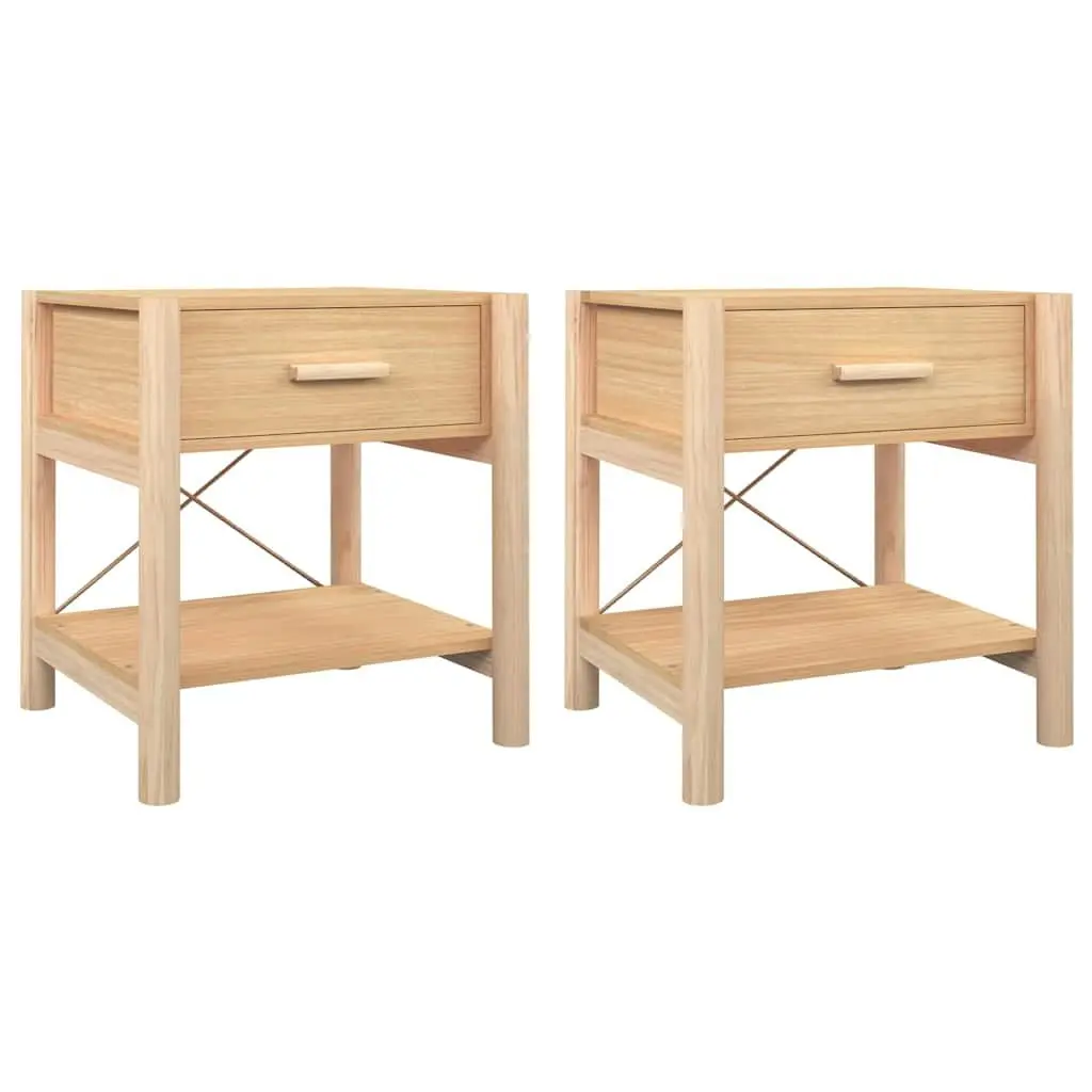 Brown Engineered Wood Nightstand Set of 2