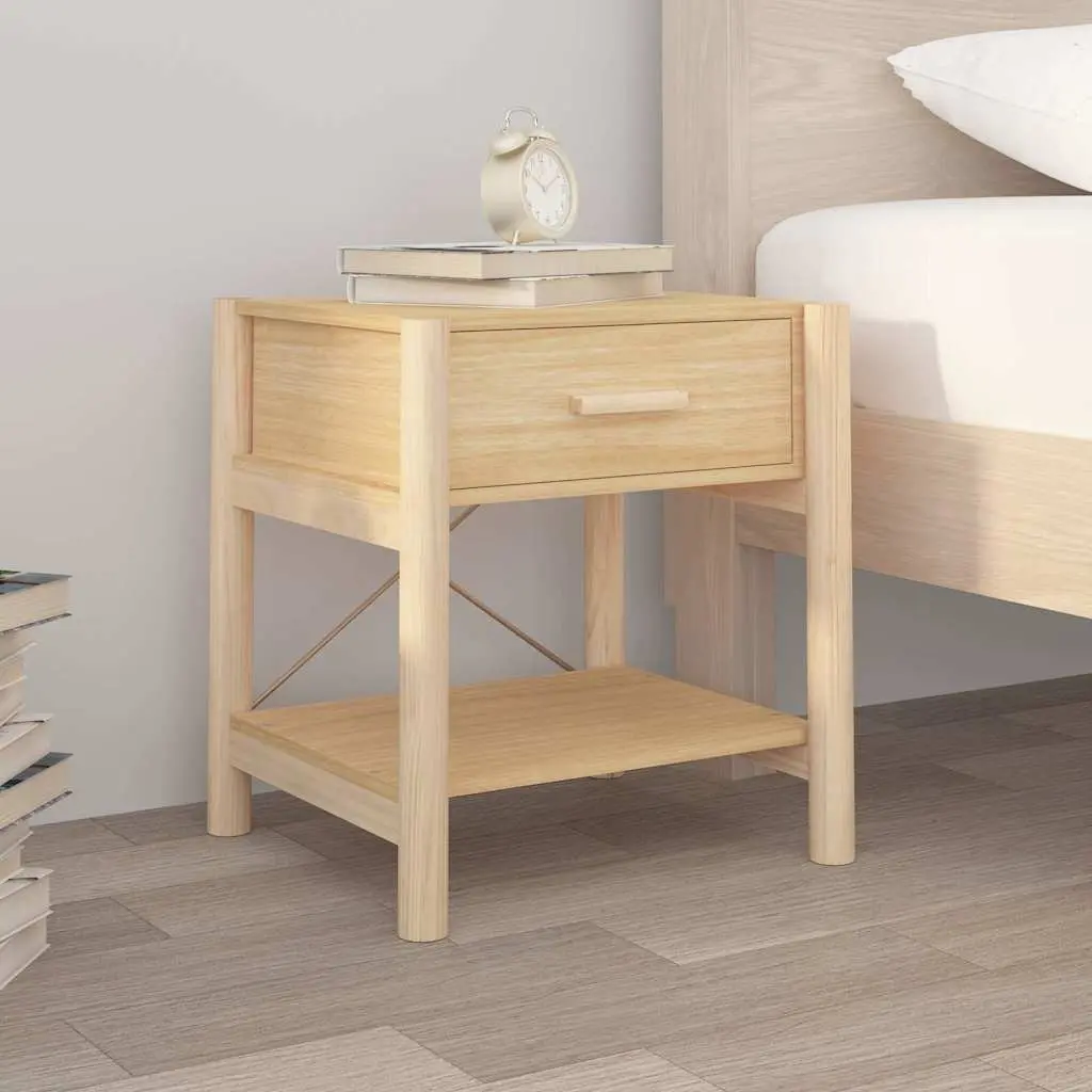 Brown Engineered Wood Nightstand Set of 2