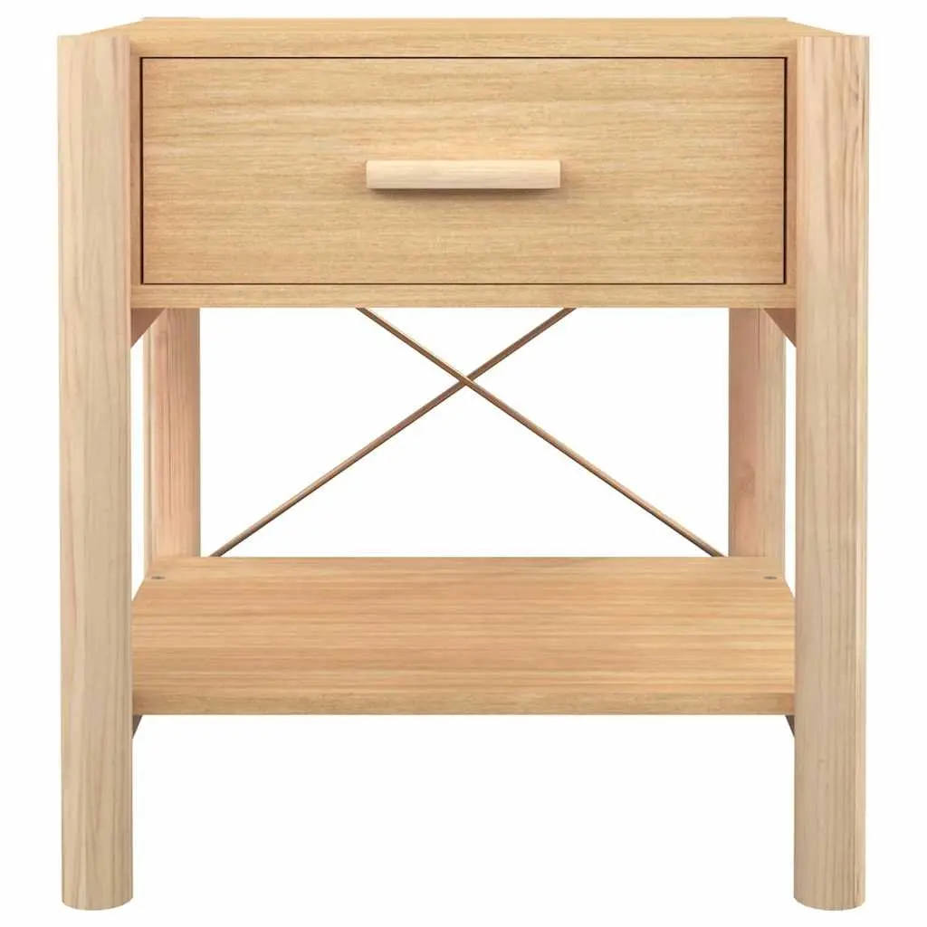 Brown Engineered Wood Nightstand Set of 2