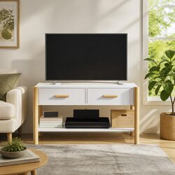 White TV Cabinet 82x38x45 cm Engineered Wood Stand