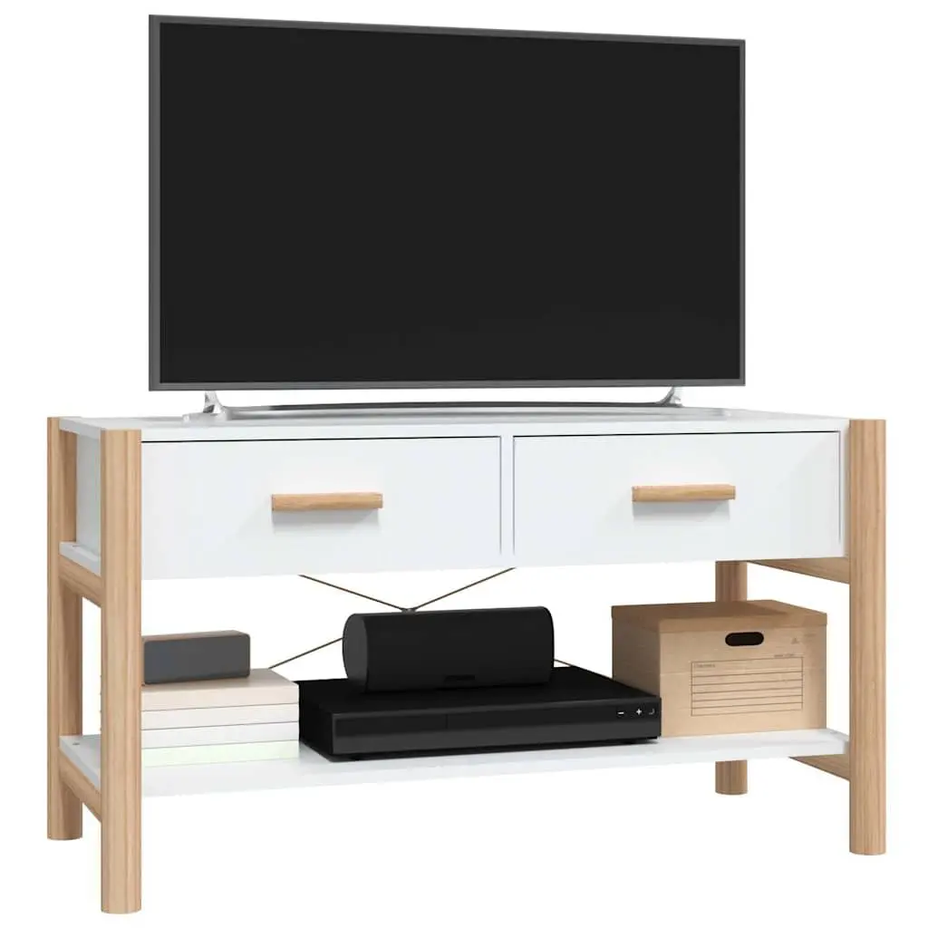 White TV Cabinet 82x38x45 cm Engineered Wood Stand