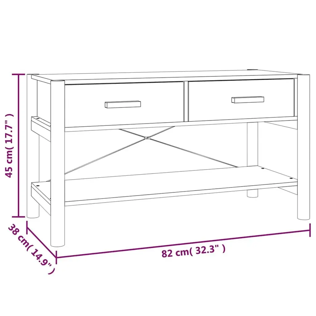 White TV Cabinet 82x38x45 cm Engineered Wood Stand