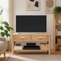 Brown TV Cabinet with Wooden Legs 82x38x45cm