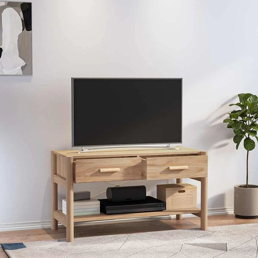 TV Cabinet Brown 82x38x45cm Engineered Wood with Solid Wooden Legs
