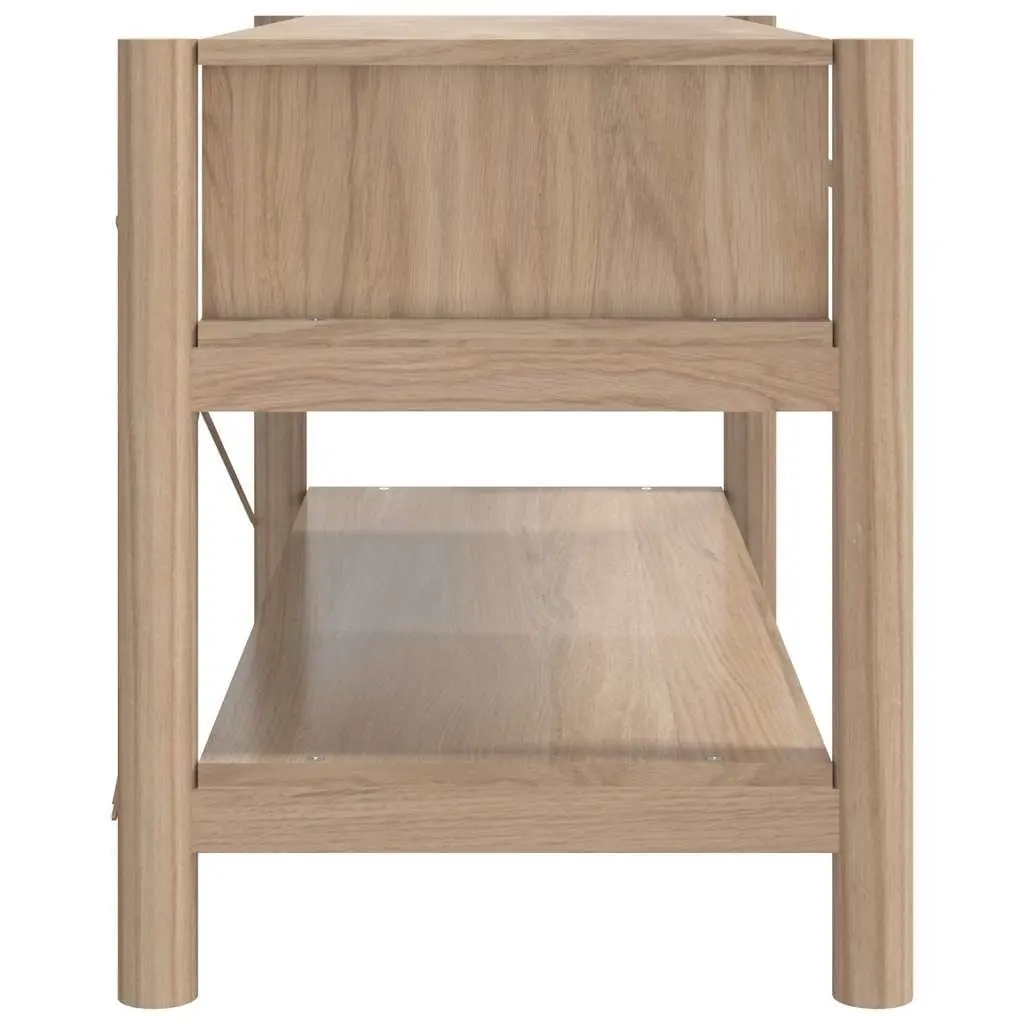 TV Cabinet Brown 82x38x45cm Engineered Wood with Solid Wooden Legs