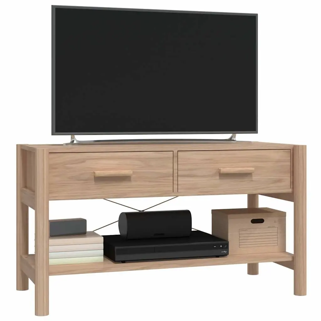 TV Cabinet Brown 82x38x45cm Engineered Wood with Solid Wooden Legs