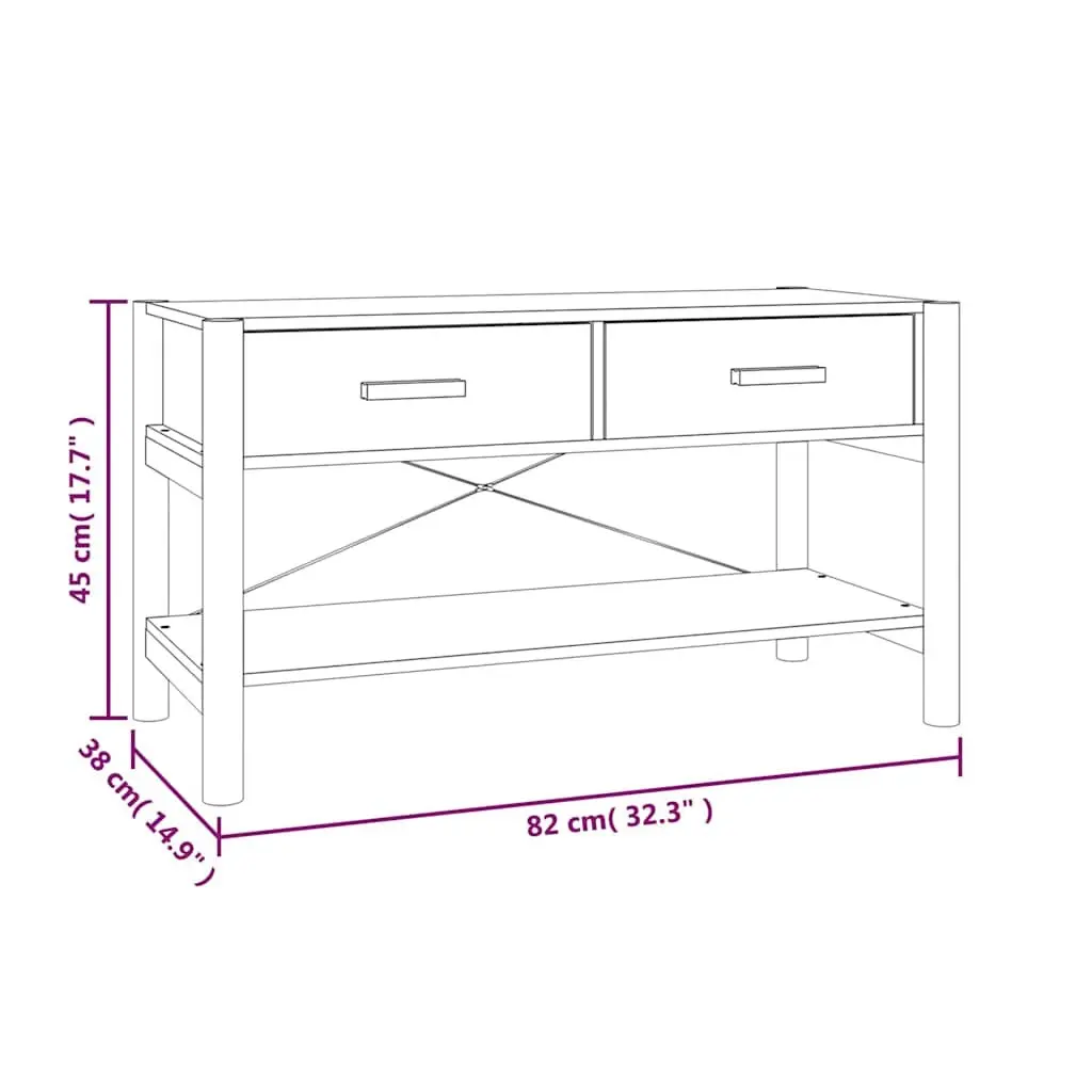 TV Cabinet Brown 82x38x45cm Engineered Wood with Solid Wooden Legs