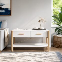 Stylish White Storage Coffee Table for Living Rooms
