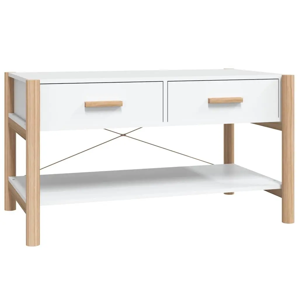 Coffee Table White Engineered Wood 82 x 48 x 45 cm Living Room Furniture