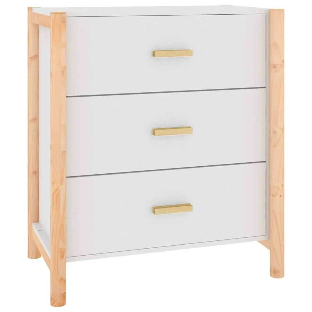 Sideboard White Engineered Wood 62x38x70cm Storage Cabinet Buffet Cupboard