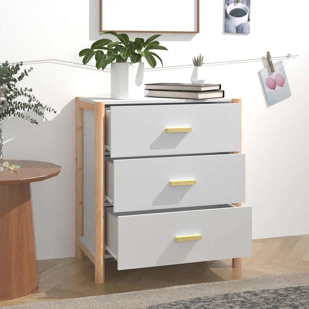 Sideboard White Engineered Wood 62x38x70cm Storage Cabinet Buffet Cupboard