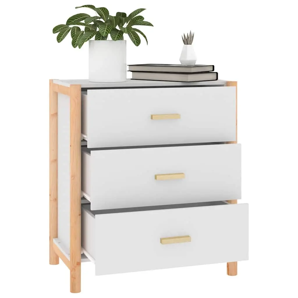 Sideboard White Engineered Wood 62x38x70cm Storage Cabinet Buffet Cupboard