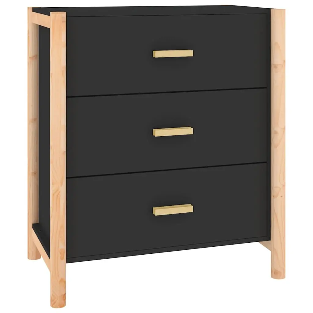 Black Sideboard 62x38x70 cm Engineered Wood Cabinet