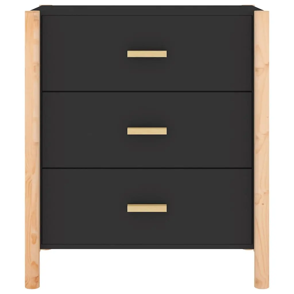 Black Sideboard 62x38x70 cm Engineered Wood Cabinet