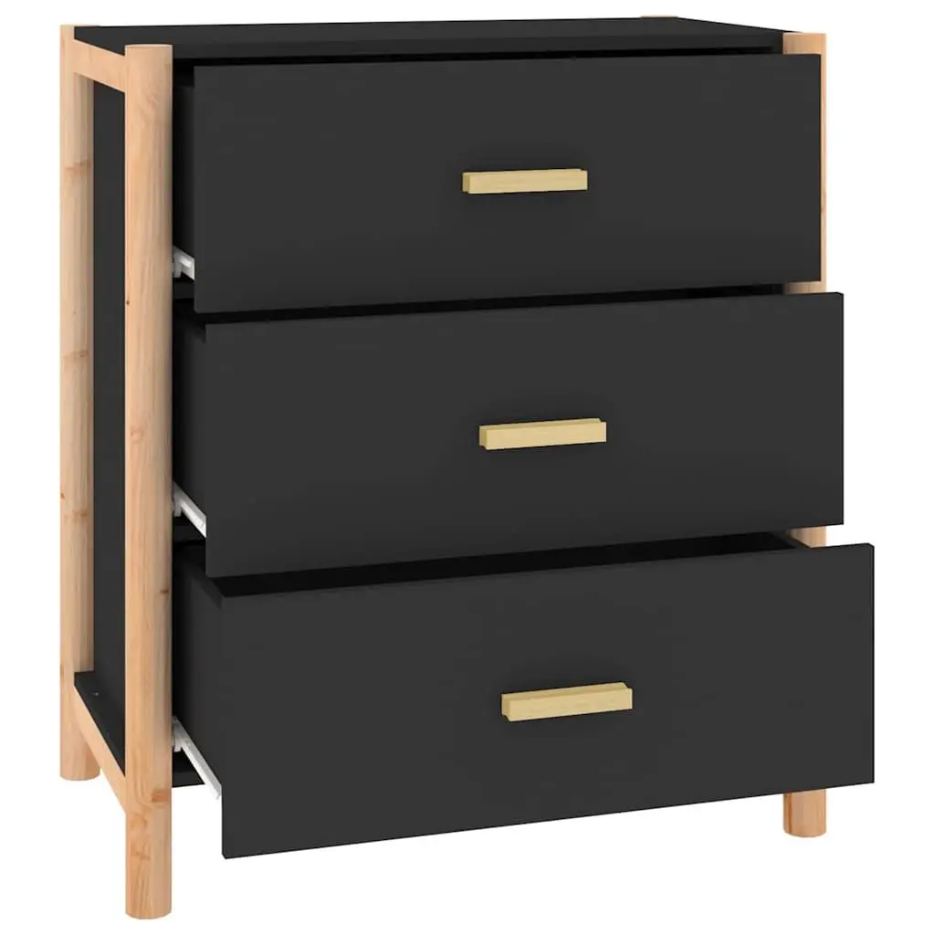Black Sideboard 62x38x70 cm Engineered Wood Cabinet