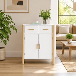 Elegant White Sideboard Storage Cabinet 62x38x75cm
