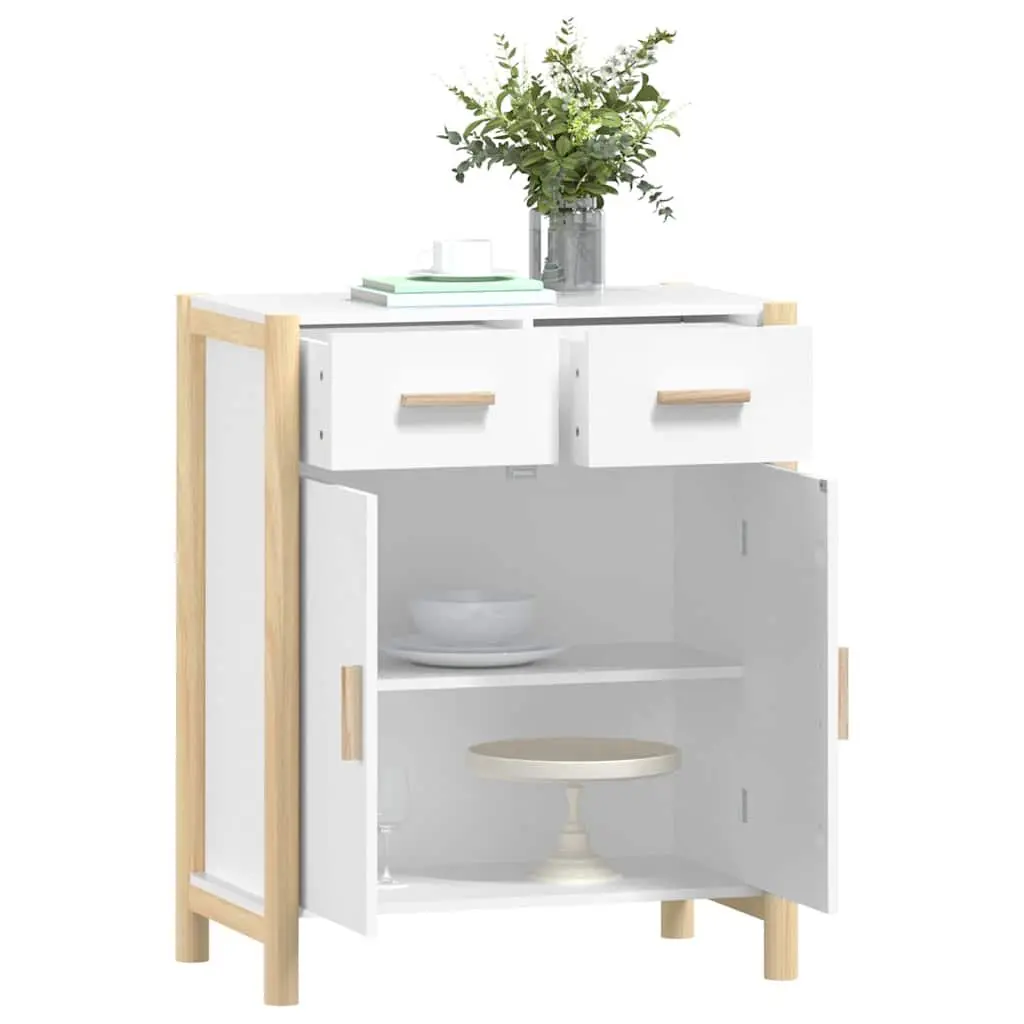 Sideboard White 62x38x75cm Engineered Wood Storage Cabinet Living Room Furniture