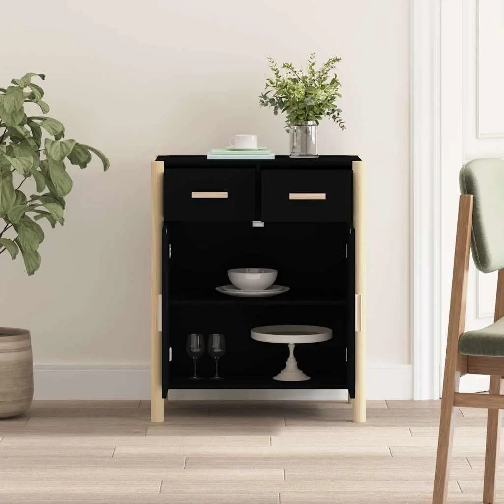 Sideboard Cabinet Black 62x38x75cm Engineered Wood Furniture