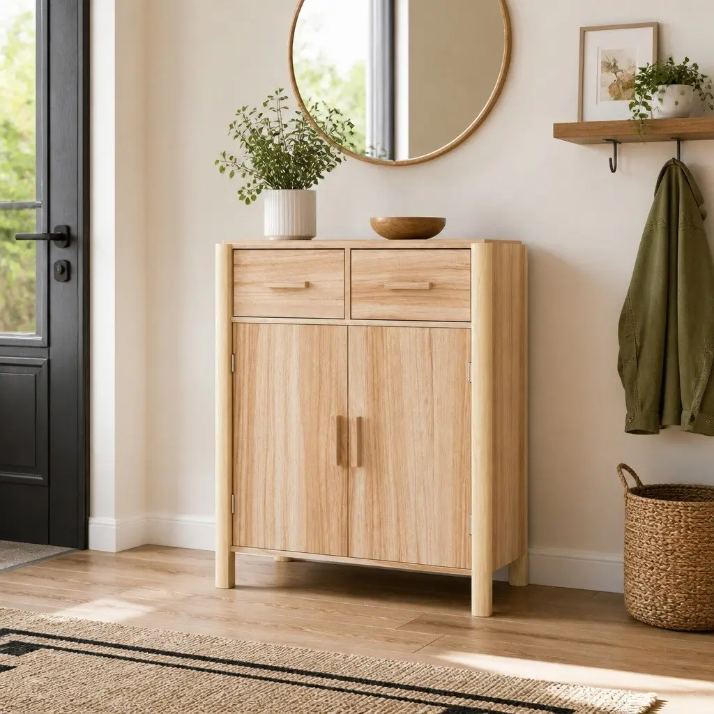 Brown Sideboard 62x38x75cm Storage Cabinet Engineered Wood Home Furniture