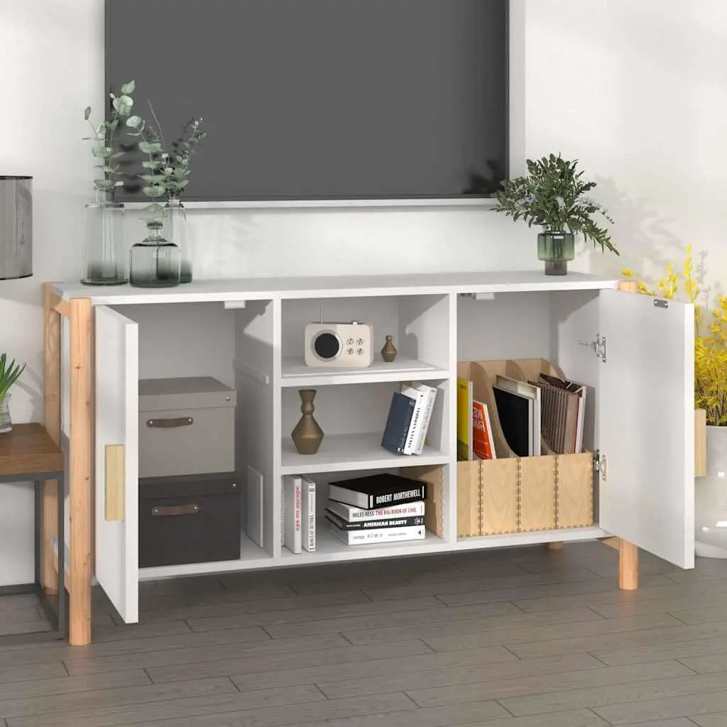 Sideboard White 107x38x60cm Engineered Wood Storage Cabinet