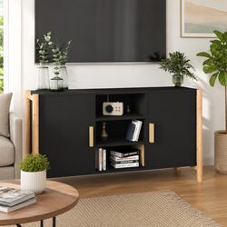 Elegant Black Sideboard Storage Cabinet 107x38x60 cm