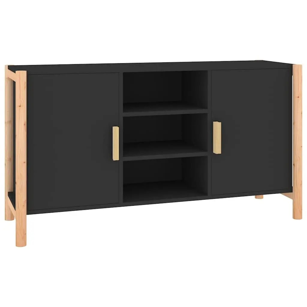 Sideboard Black Engineered Wood 107x38x60 cm Storage Cabinet Buffet Table