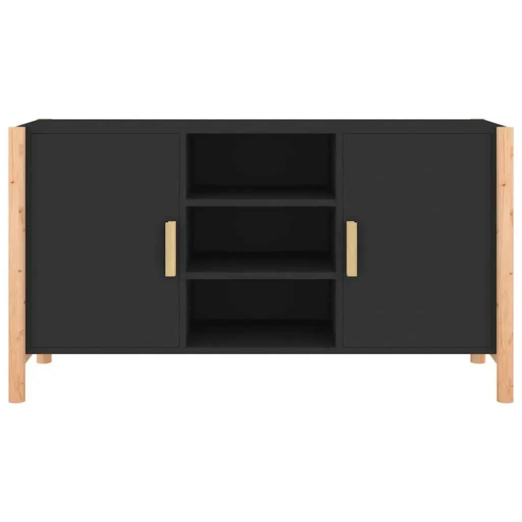Sideboard Black Engineered Wood 107x38x60 cm Storage Cabinet Buffet Table