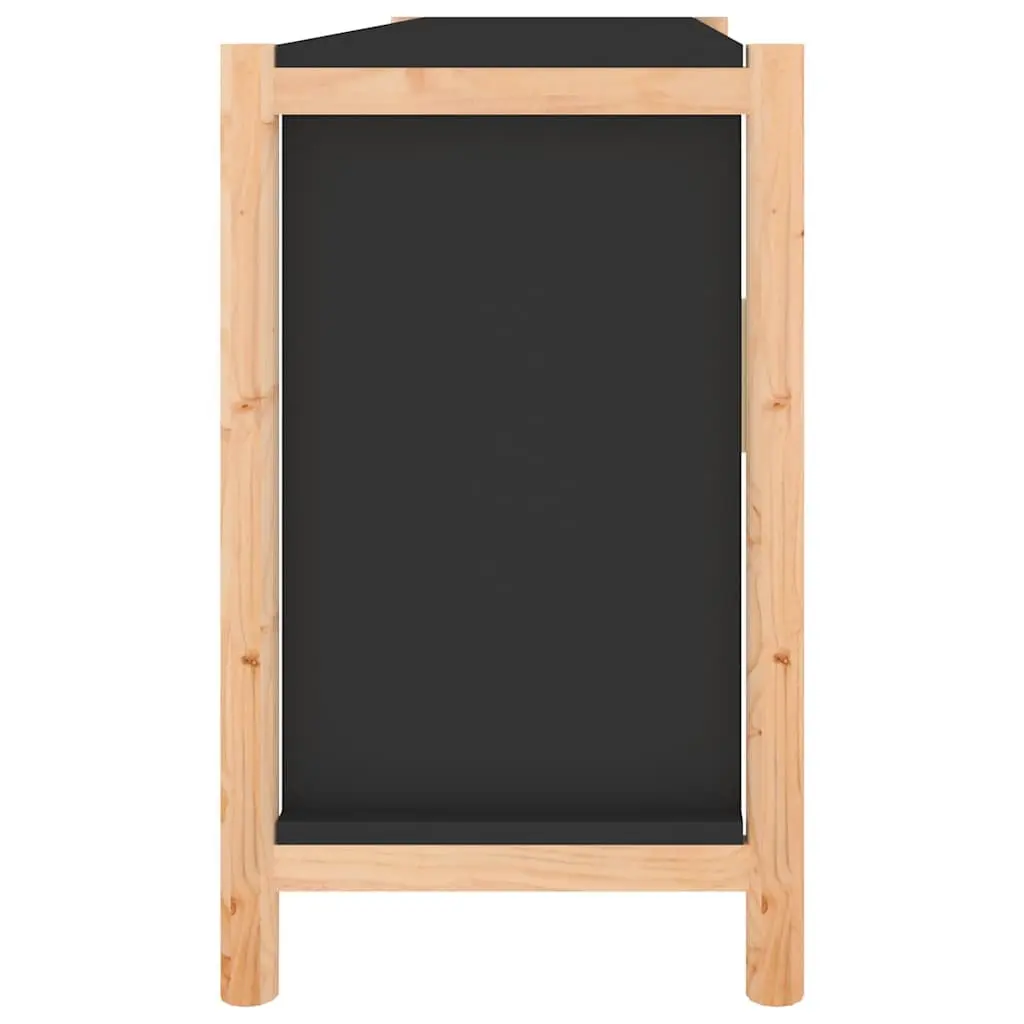 Sideboard Black Engineered Wood 107x38x60 cm Storage Cabinet Buffet Table