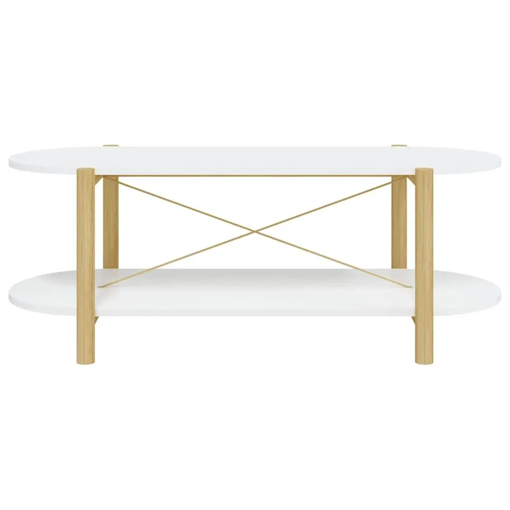 Coffee Table White Engineered Wood Storage Living Room Furniture 110 x 48 x 40 cm