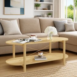 Brown Engineered Wood Coffee Table with Storage 110x48x40 cm