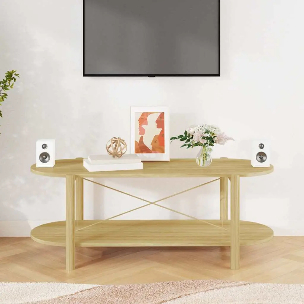Coffee Table Brown 110x48x40 cm Engineered Wood Storage Side Table