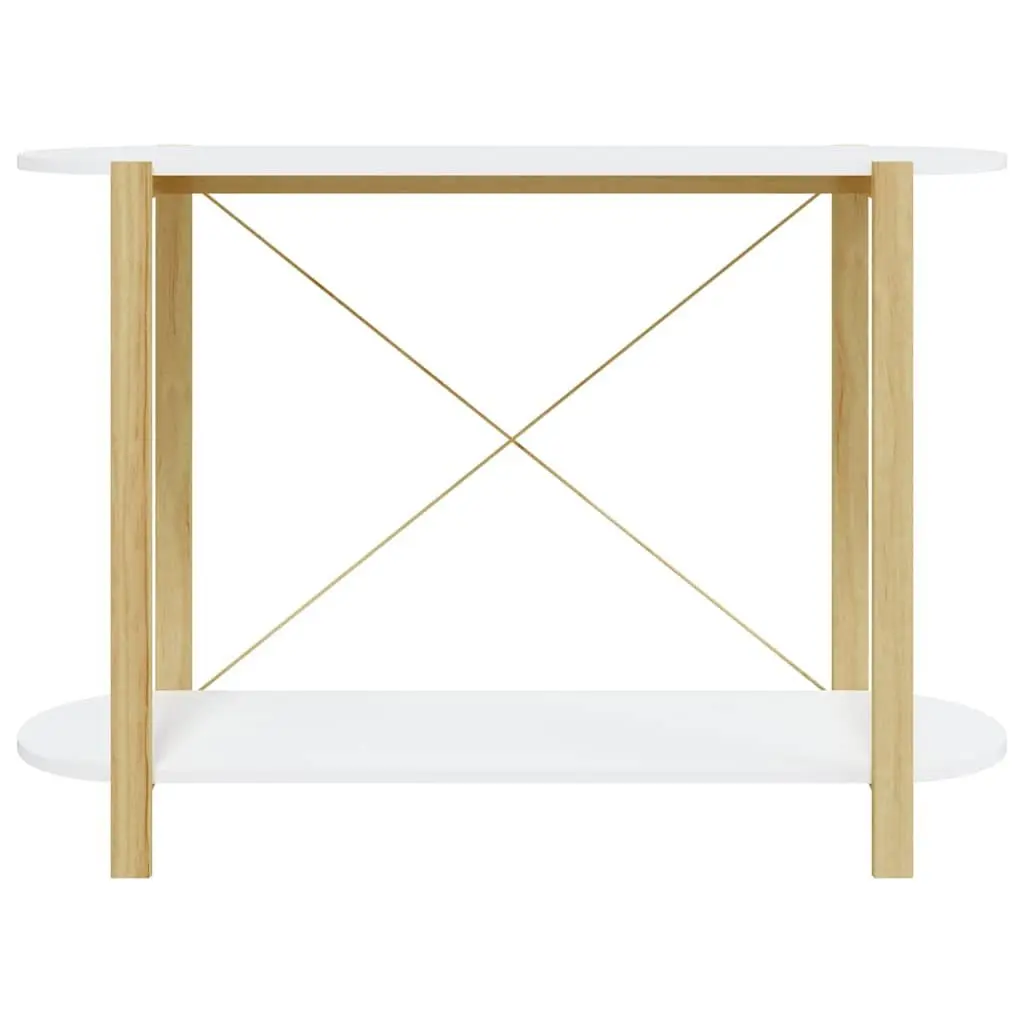White Console Table 110x38x75cm Engineered Wood Storage Cabinet Accent Entryway