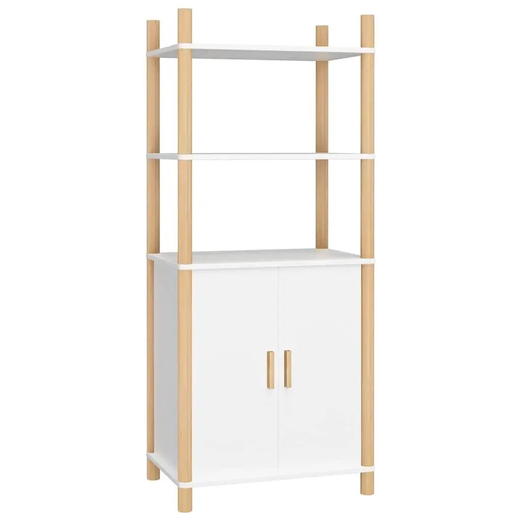 White Highboard Storage Cabinet 60x40x141 cm