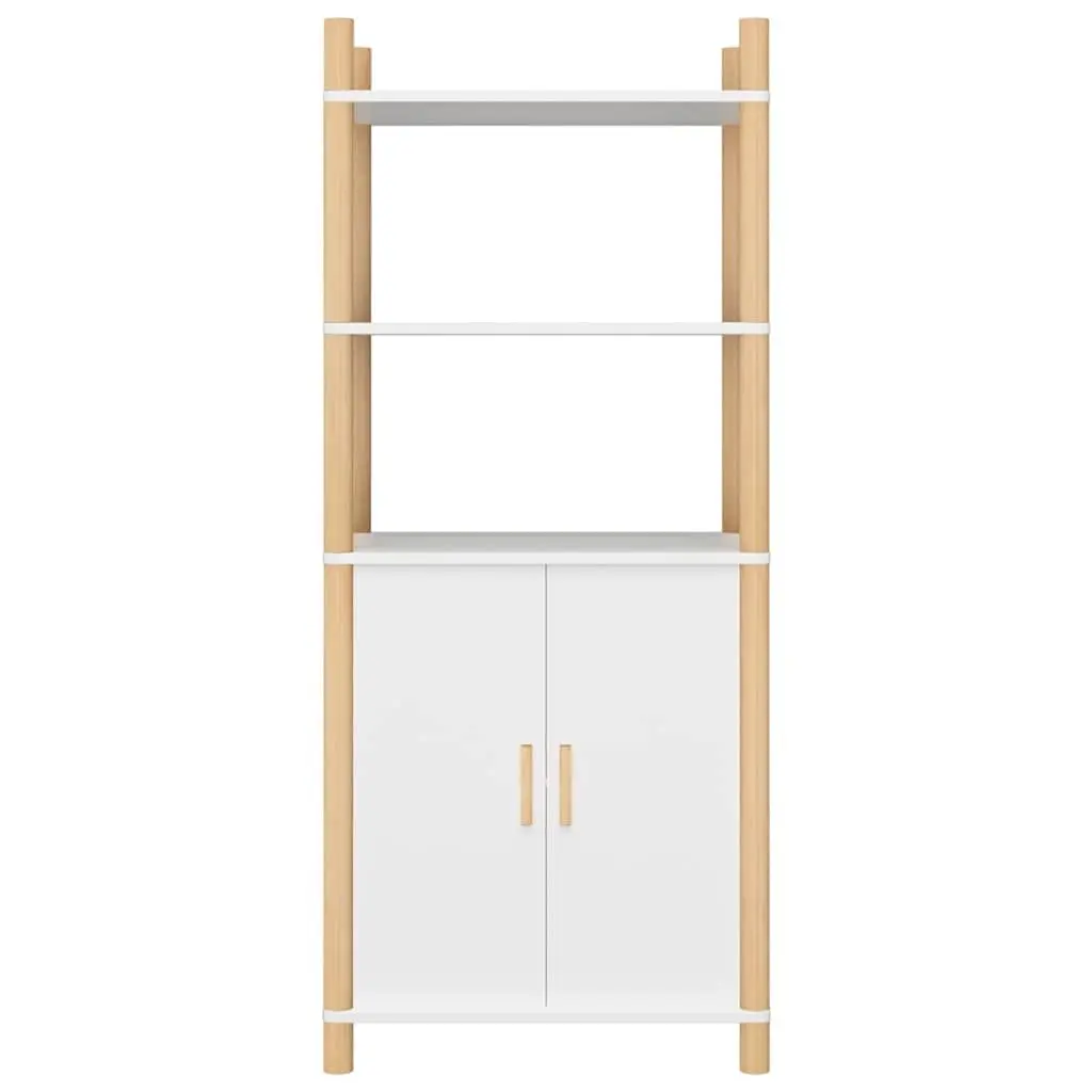 White Highboard Storage Cabinet 60x40x141 cm
