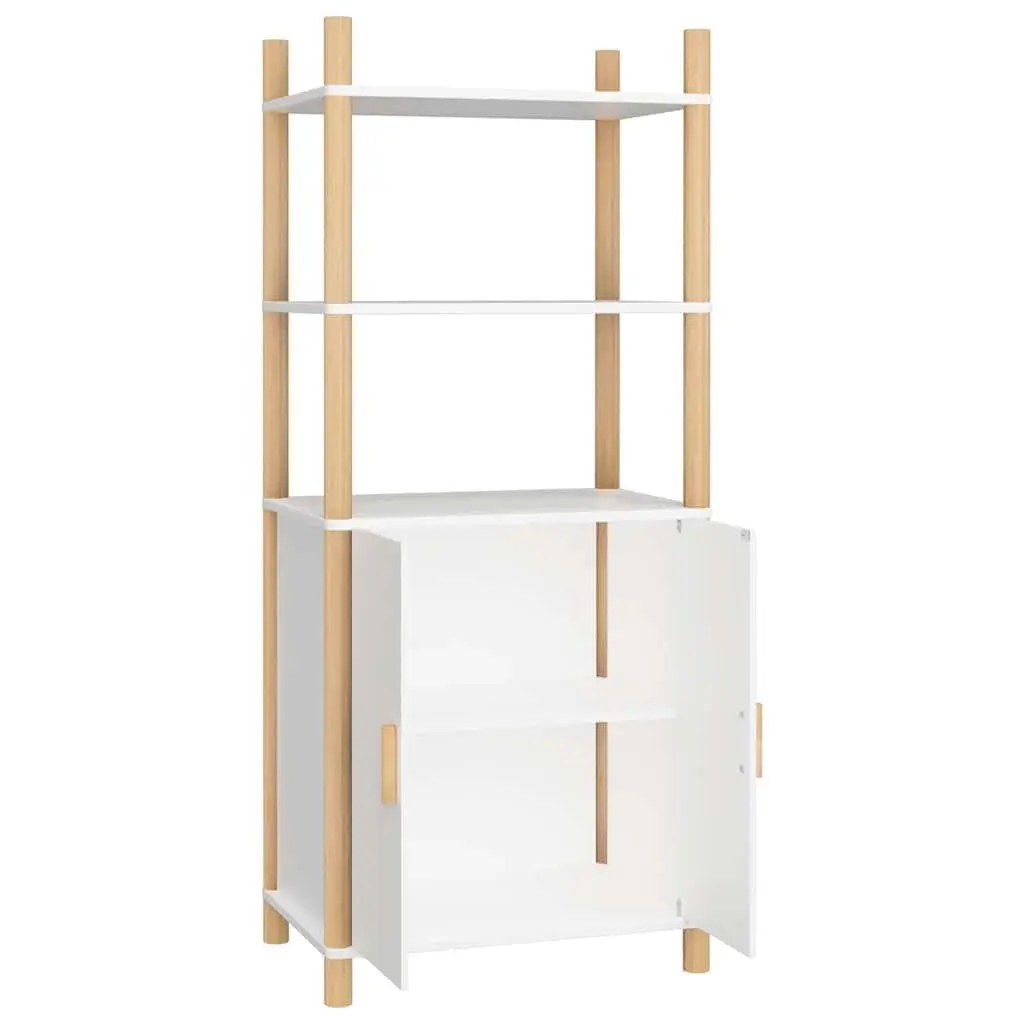 White Highboard Storage Cabinet 60x40x141 cm