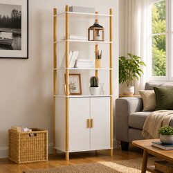 White Highboard Storage Cabinet 60x40x173cm