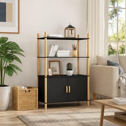 Elegant Highboard Storage Cabinet in Black