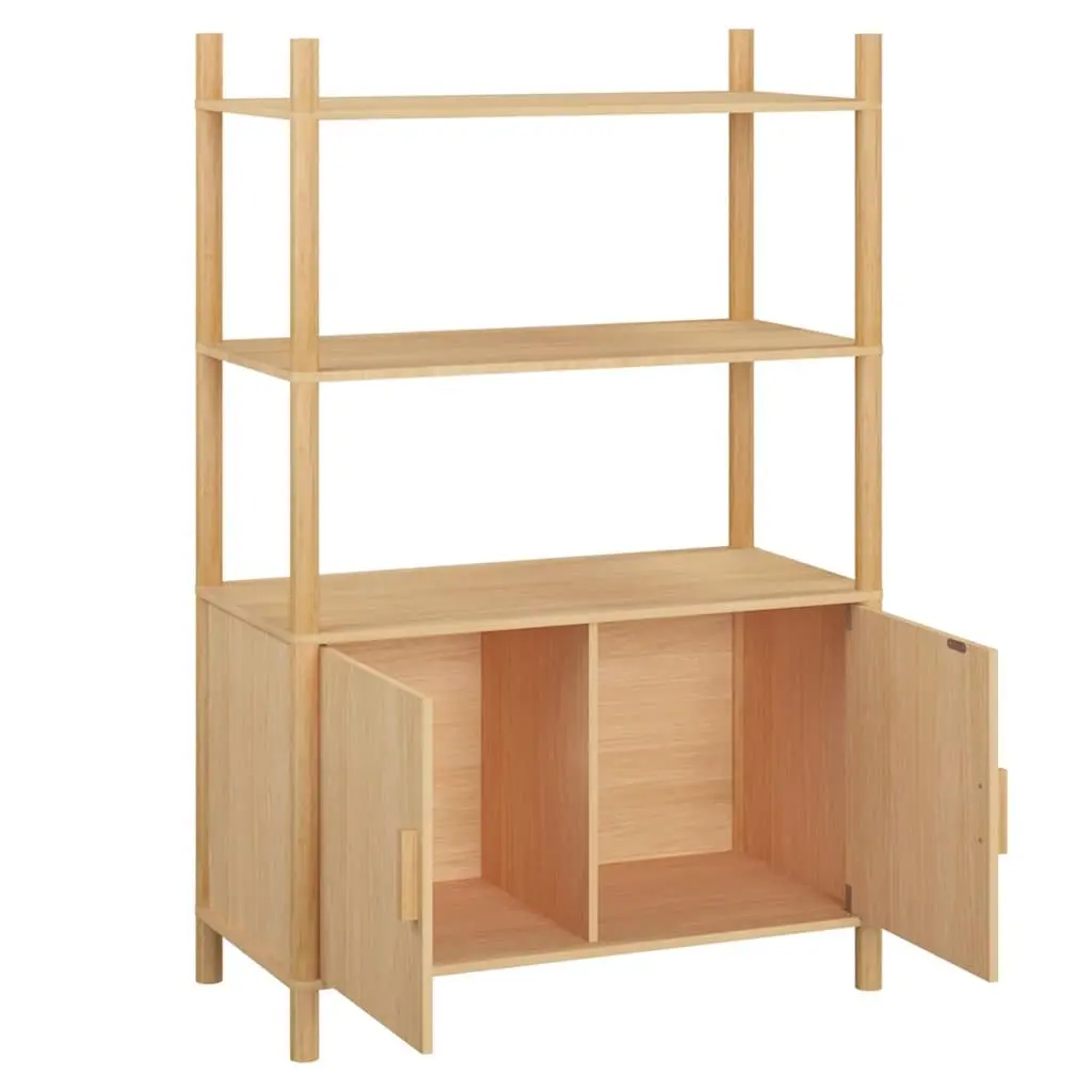 Sideboard Highboard Cabinet Storage Engineered Wood Brown 121cm Height 80cm Width 40cm Depth
