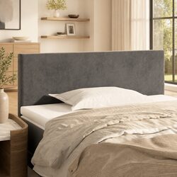 Velvet Upholstered Headboard in Grey 100 cm