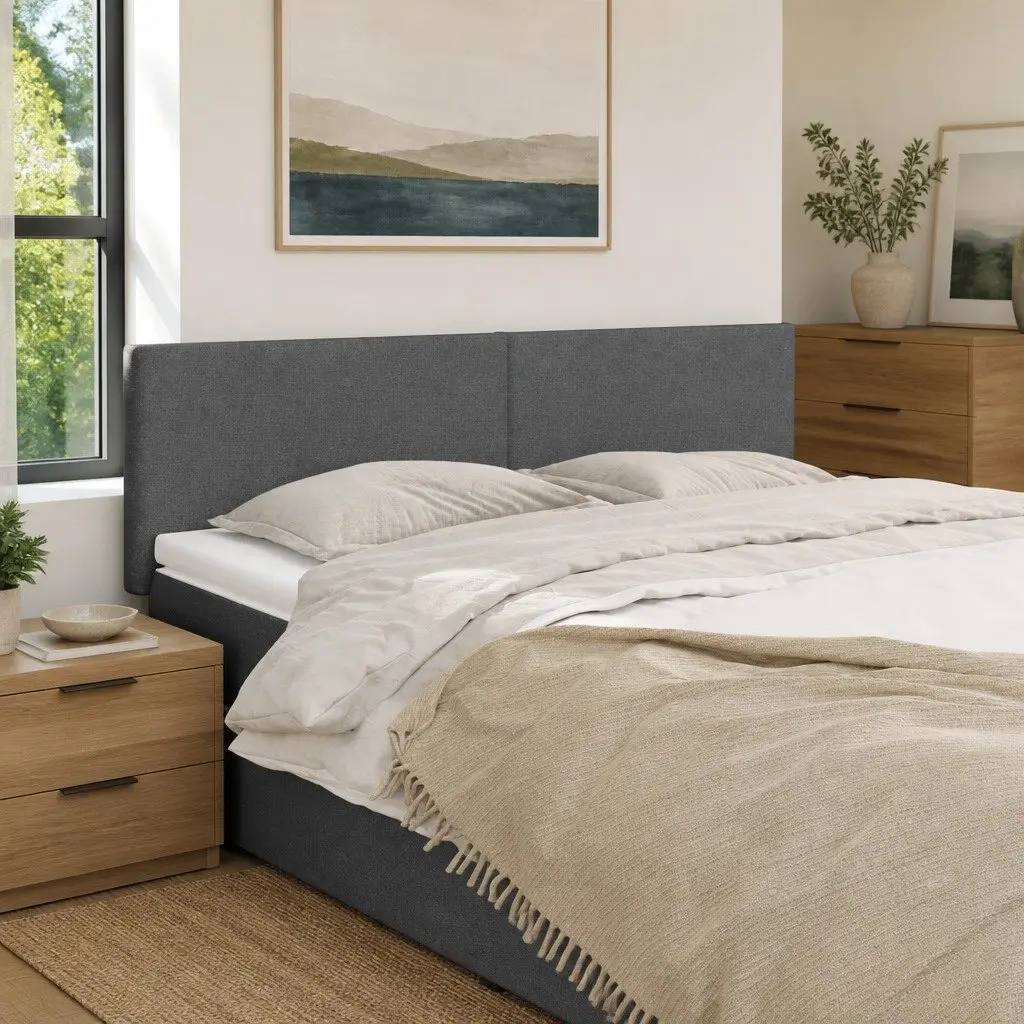 Dark Grey Fabric Headboards 2 pcs 72 cm Adjustable