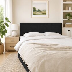 Stylish Black Fabric Headboard with Adjustable Height